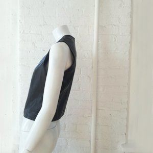 Minimalist Black Leather Vest
